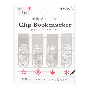 4 marque-pages et pochoirs en métal Fleurs Midori