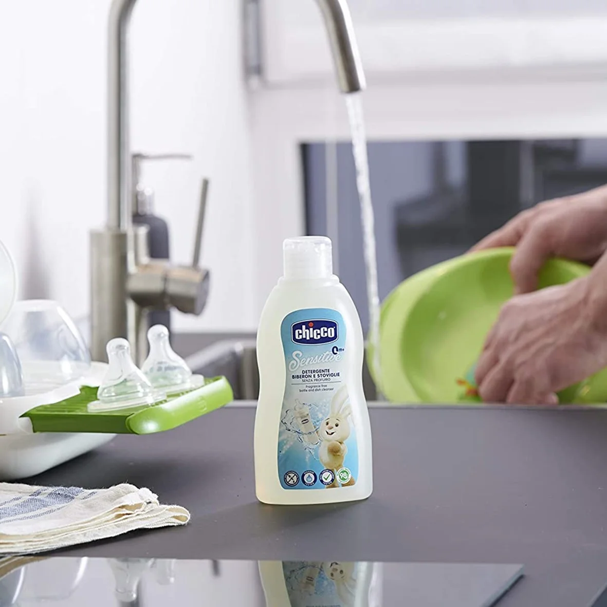 CHICCO Sensitive Lessive Biberons Et Vaisselle 300 ML – Image 3