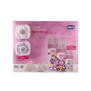 CHICCO Kit Biberon Well Being Rose