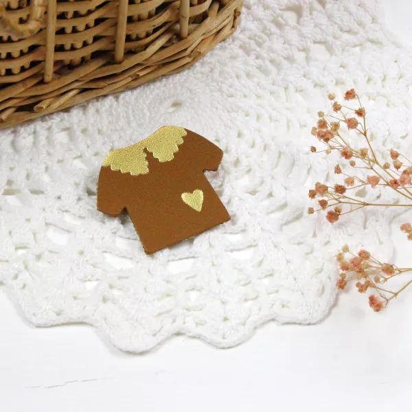 Broche cuir Pull Caramel – Barnabé aime le café