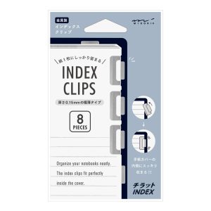 8 Index Clips Chiratto Argent Midori
