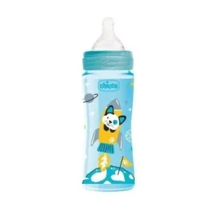 CHICCO Biberon Well Being 4m+ Bleu