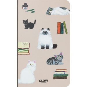 Carnet non daté Chats & Livres – Slow Journal