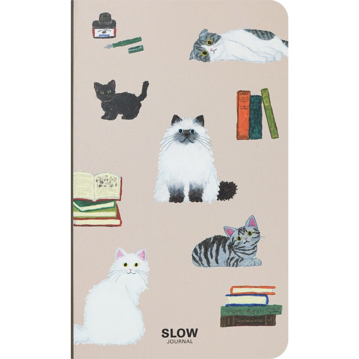 Carnet non daté Chats & Livres – Slow Journal
